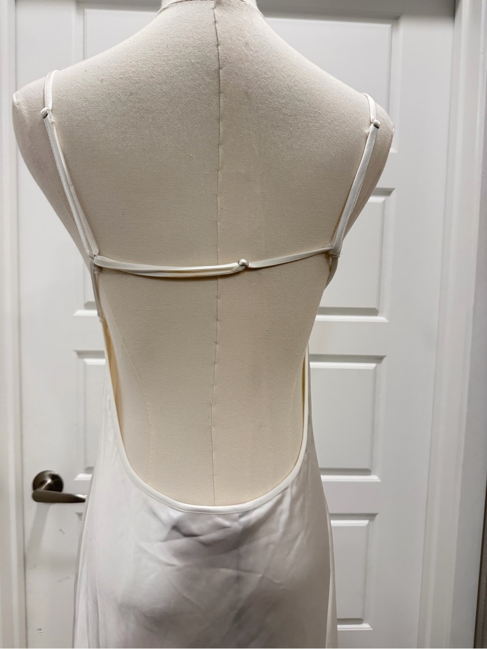 🔥Zara Elegant White Satin Backless Slip Maxi Dress - Picture 6 of 8